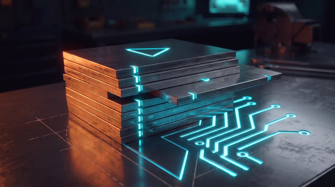 Machined plates arranged as learning chapters